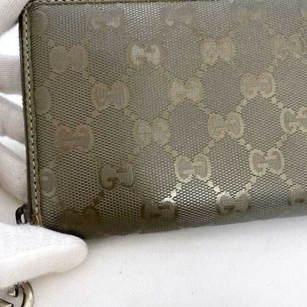 Gucci Round Zipper Long Wallet Metallic Gold Imprime Leather GG Charm - Picture 5 of 9